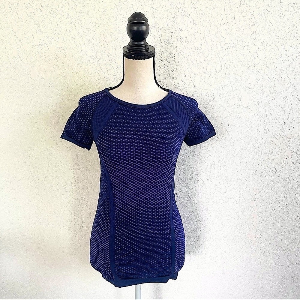 ATHLETA Purple Fastest Track Short Sleeve Running Shirt Size XS Workout Yoga